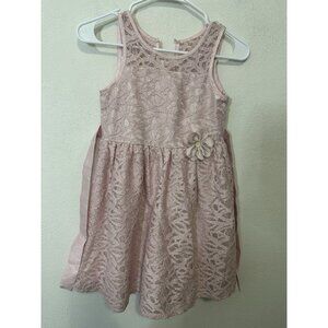 Mia & Mimi Pink Lace Floral Tie Back Dress Youth Size Medium